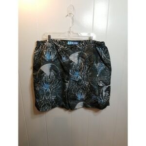 Reel Legends Mens  XL Blue/Black Abstract Fishing Cargo Pocket Shorts Camping‎